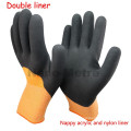 NMSAFETY Windel-Acryl- und Nylon-Doppel-Liner 3/4 Schaumlatex beschichtete warme Winterhandschuhe